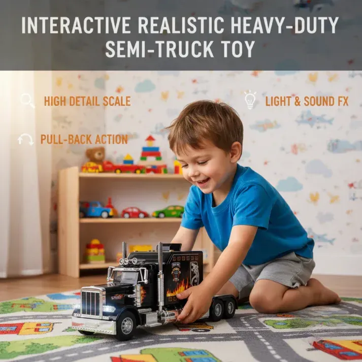 🎁Interactive Realistic Heavy-Duty Semi-Truck Toy💌