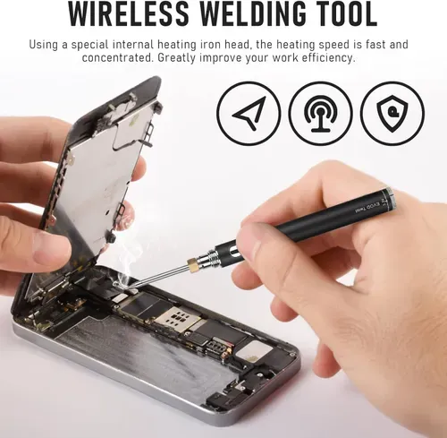 Work freely with this Portable Cordless Soldering Iron! Fast heating