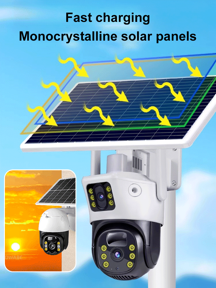 Wireless solar-powered surveillance camera records video in a loop for 15 days