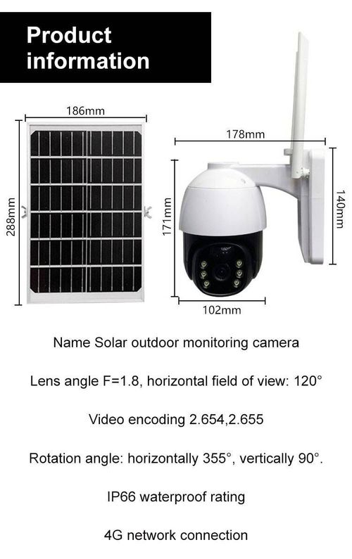 Wireless solar-powered surveillance camera records video in a loop for 15 days