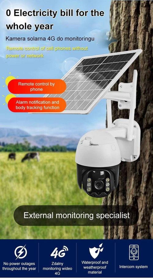 Wireless solar-powered surveillance camera records video in a loop for 15 days