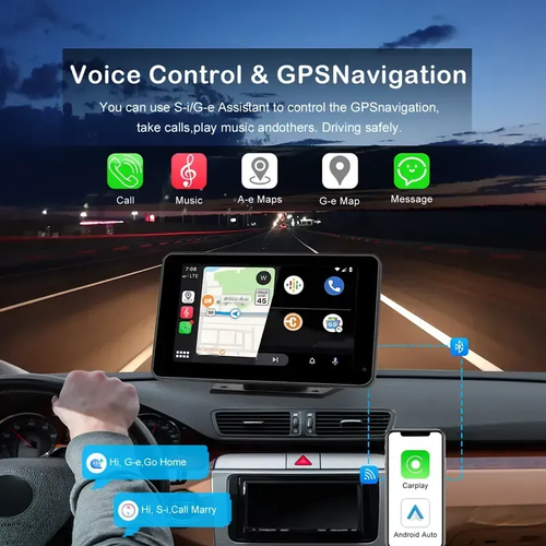 7inch Rearview Mirror Carplay Android Auto Wireless Projection Screen Backup Camera with 4K Resolution Car Reversing Aid Monitor