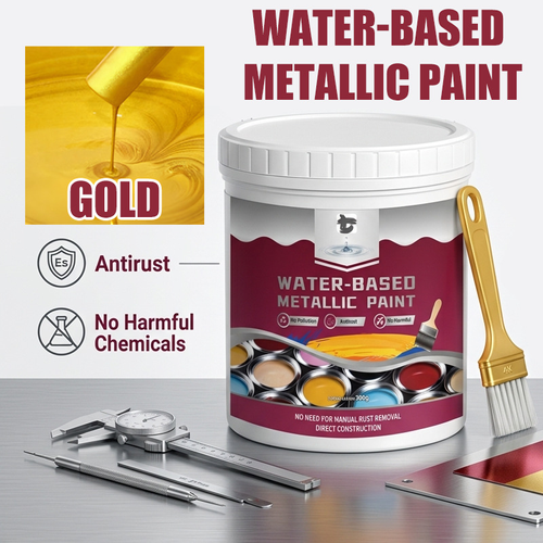 🔥HOT SALE🔥Rust Converter Metallic Paint – One coat stops rust, no sanding, no fumes. Dries to a sleek metal finish. Perfect for garden tools & gates. 🔨🛡️