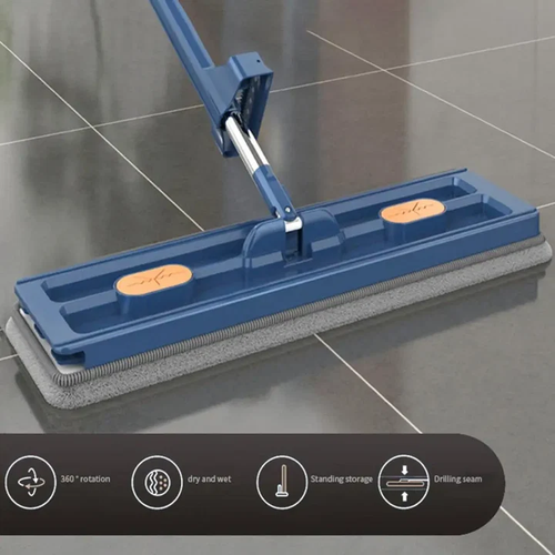 Rotating Mop: Strong handle, easy cleaning, 360° rotating flat mop