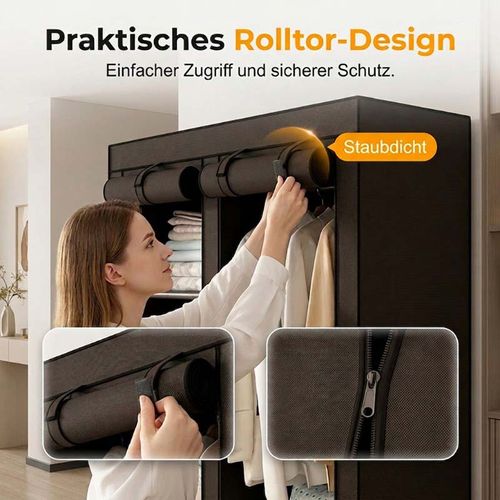 Portable Non-Woven Fabric Wardrobe – Easy Assembly, Steel Frame