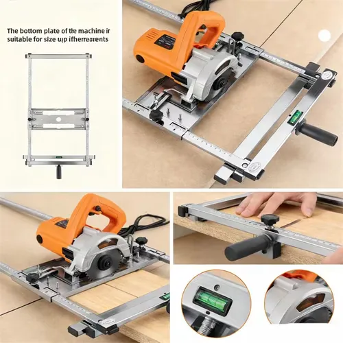 Heavy-Duty Adjustable Circular Saw Guide Rail System with Frame & Clamping Mechanism - Precision Woodworking, Linear Cutting Edge Locator for Panel Processing, Compatible for Wood Boards & Large Panels