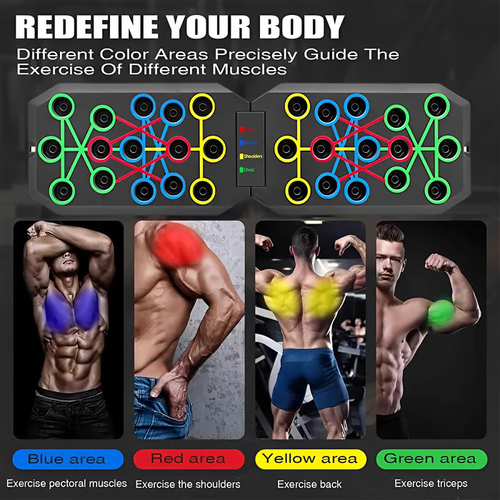 Enhanced Push-up Board Fitness Kit with 30 Holes-Portable Home Exercise Equipment