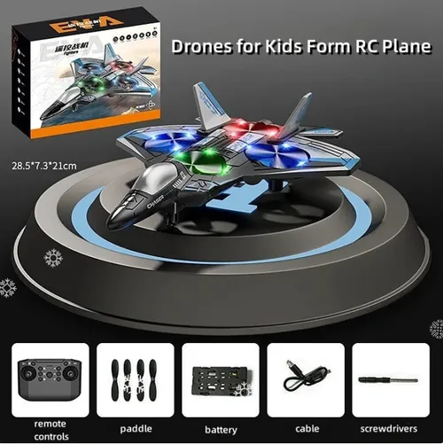✈️Stunt RC Fighter! 360° Rolling + Vertical Takeoff Landing, 3 Speed Modes + Colorful LED, Create New Flying Fun～