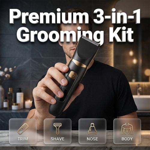 3-in-1 Hair Clipper, Shaver, and Nose Hair Trimmer Set – USB Rechargeable
