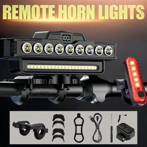 Rechargeable 28-LED Bicycle Headlight with Horn