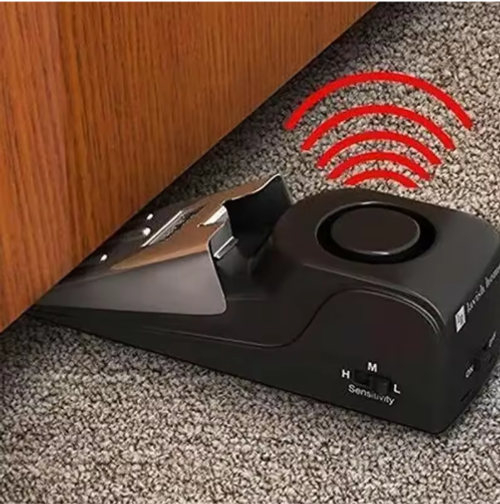 🔔✨Portable 120dB Wedge Door Stop Alarm, Home Security & Travel Anti-theft Device, Home Security Door Stop (4-pack)