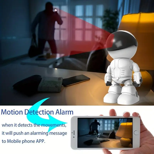 WiFi Camera with Motion Detection and Two-Way Audio for Home Security - Wireless, Automatic Cable Monitoring Phone