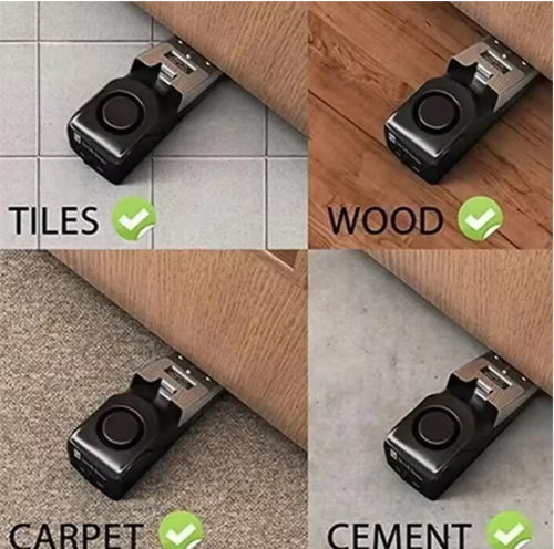 🔔✨Portable 120dB Wedge Door Stop Alarm, Home Security & Travel Anti-theft Device, Home Security Door Stop (4-pack)