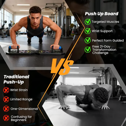 Enhanced Push-up Board Fitness Kit with 30 Holes-Portable Home Exercise Equipment