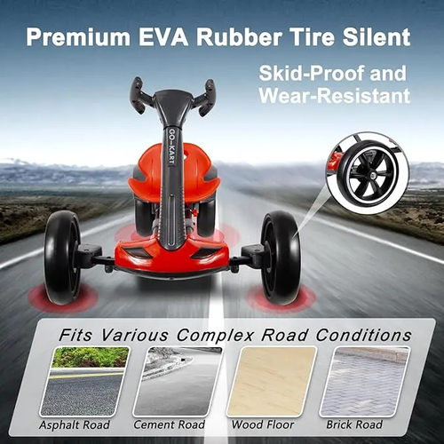 Electric Go Kart for Kids Ages 3-6, Red Sports & Outdoor Racing Recreation Equipment, Ideal Gift for Boys & Girls