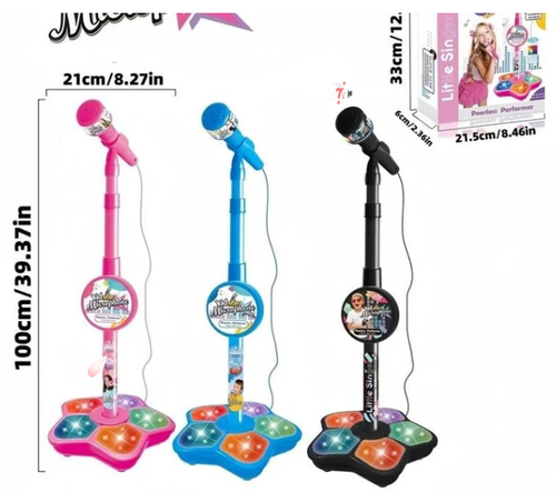 🎅Hot Selling 60% Off🎁 Microphone Toy, Karaoke Machine Toy with Lights  Kids Microphone with Stand, Karaoke Song Instrument Toy, Educational Training Toy