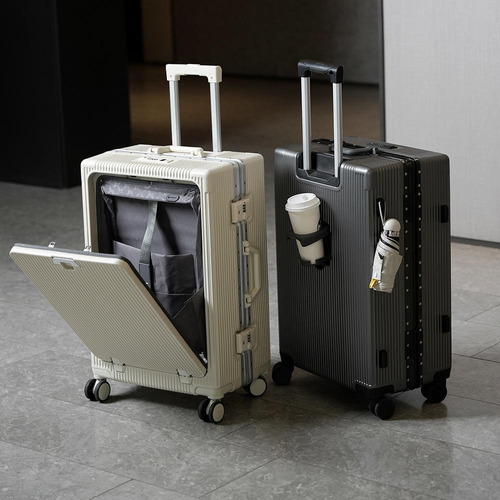 Multi-functional Side Opening Luggage, 20&24 Inch Boarding Case with Universal Wheels & Lock