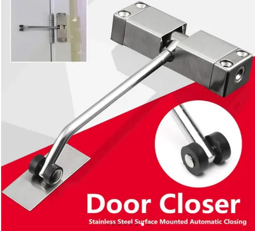 Silent Spring Loaded Door Closer, Stainless Steel Adjustable Automatic Door Closer