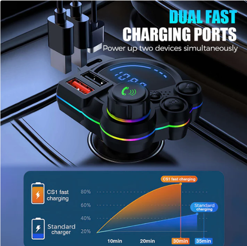 🚗 Universal Dual-Port Car FM Bluetooth Transmitter – Wireless Music, Hands-Free Calling & Dual USB Charger 🔌