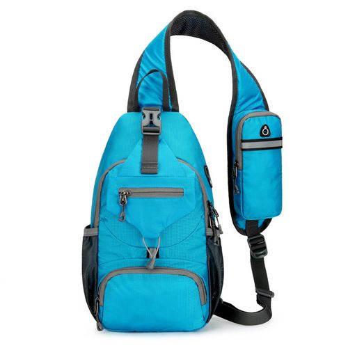Men's Multi-Pocket Water-Resistant Oxford Sling Bag