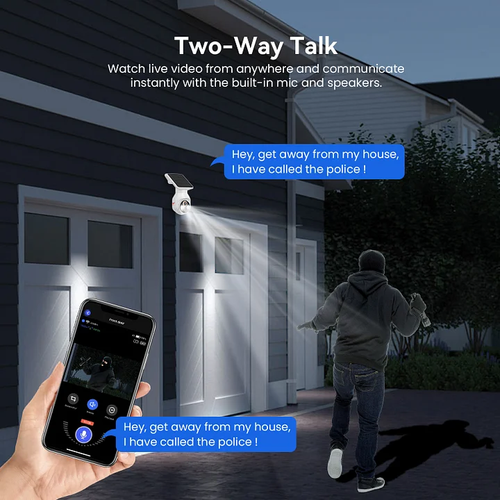 1080p Security Cameras Wireless Outdoor with Solar Panel, with 360° Viewing, Color Night Vision, Al Human Detection, Two-Way Talk, Ip65 Waterproof, Cloud Storage, 2.4GHz WiFi