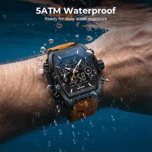 Men's Dual Display Sports Watch – Analog-Digital Watch with Luminous Dial