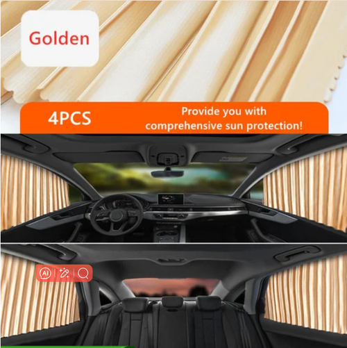 🔥Universal 4 Pcs Car Sunshade Sun UV Protection Magnetic Track Privacy Curtain Car Side Window Sun Shade
