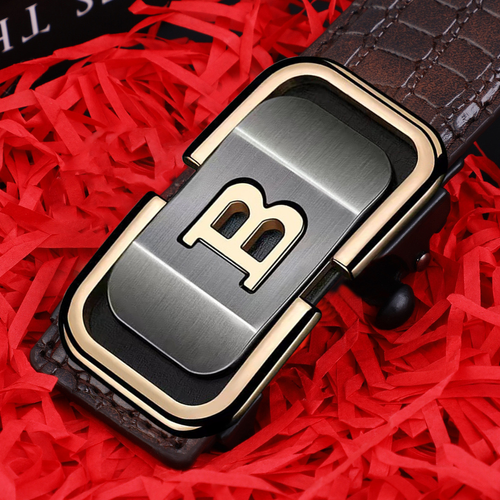 Men's Leather Automatic Buckle Belt (Black & Brown)