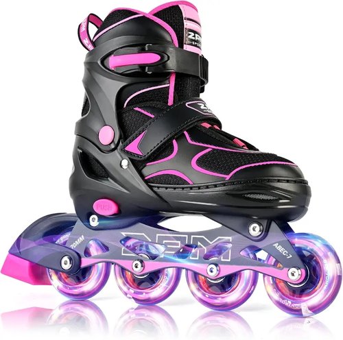 2PM SPORTS Torinx Green Boys Adjustable Inline Skates, Fun Beginner Roller Skates for Kids, Youth, Girls, Men and Women