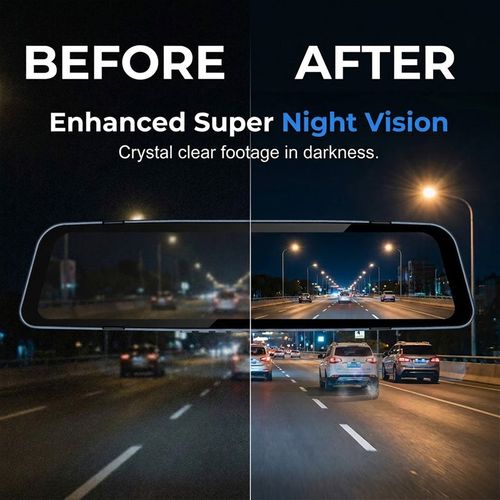Dual Lens Rearview Mirror Dash Cam