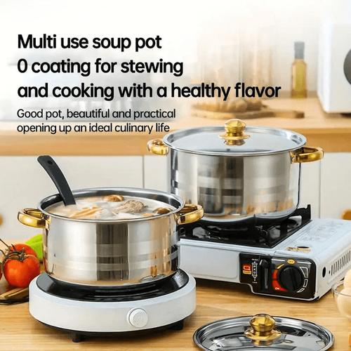 5-Piece Stainless Steel Cookware Set with Glass Lids