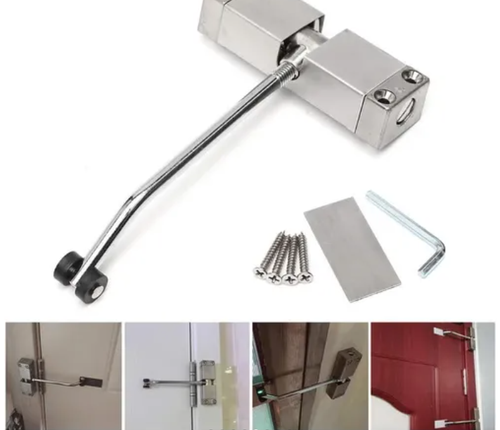 Silent Spring Loaded Door Closer, Stainless Steel Adjustable Automatic Door Closer