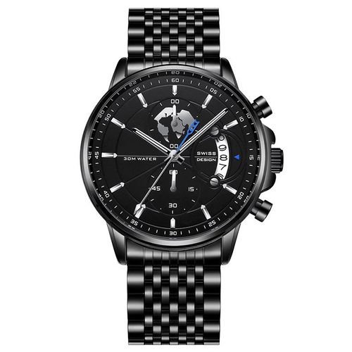 Men's watch with globe motif in maritime style