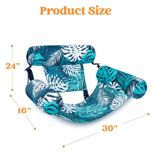 💺 Inflatable Floating Chair – Tropical Leaf & Ultra-Light 260g 🌊