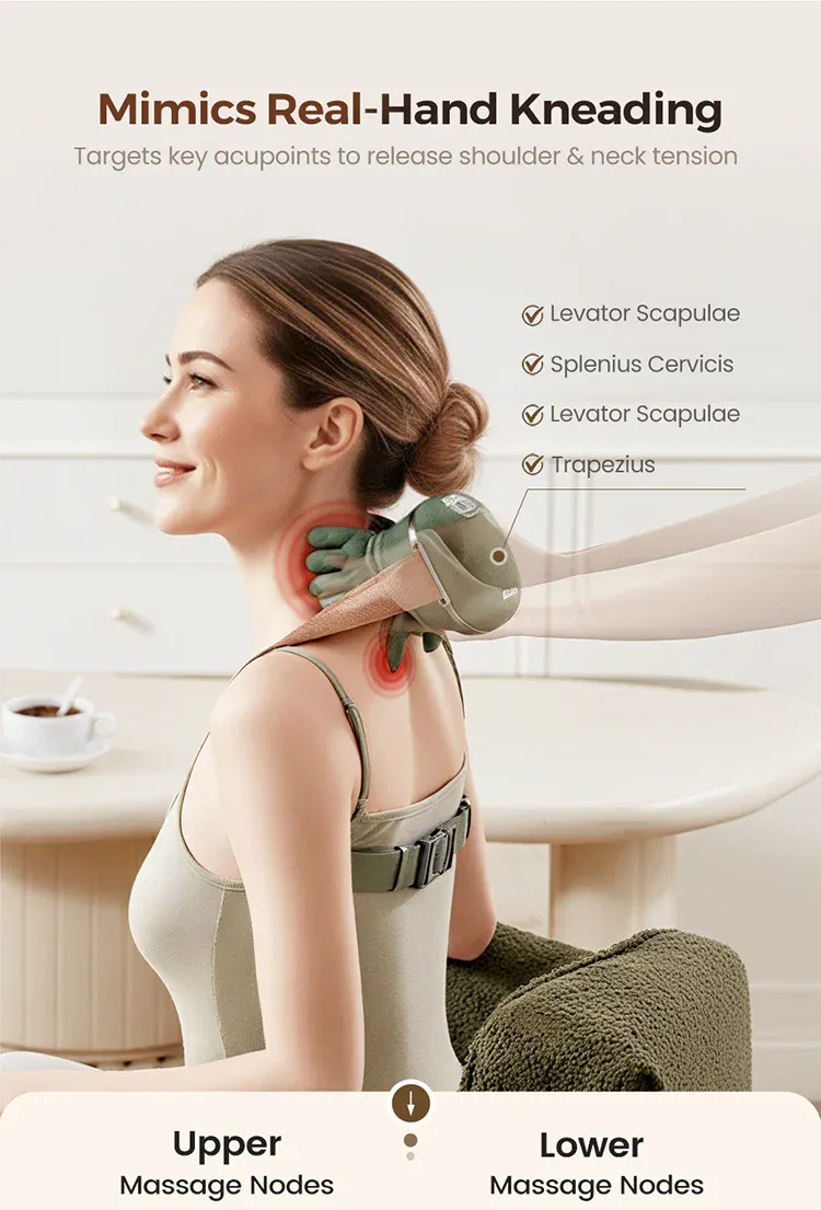 💆‍♂️✨ Portable Neck Massager – Shiatsu Kneading, 3D Deep Relief & Wireless Use 🔋
