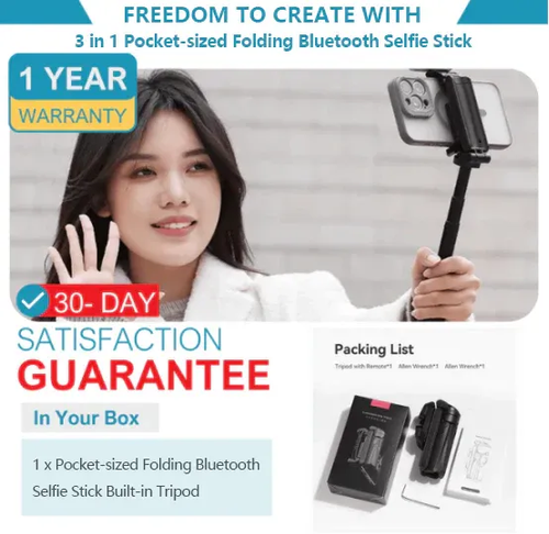 3-in-1 Mini Selfie Stick – Tripod, Stabilizer, Bluetooth in One!