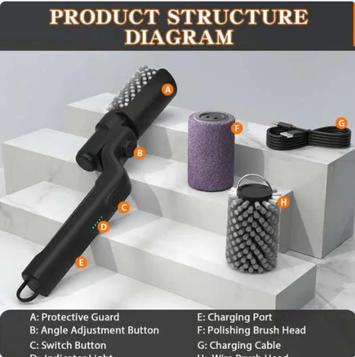 🔥🍖 Cordless Electric BBQ Brush Cleaner – Deep Cleaning, Long Handle, Rechargeable 🔋