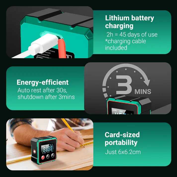 📢🔧 Hot Selling! Limited Time Offer! 🔥Four-Sided Magnetic Digital Angle Gauge (with Laser)