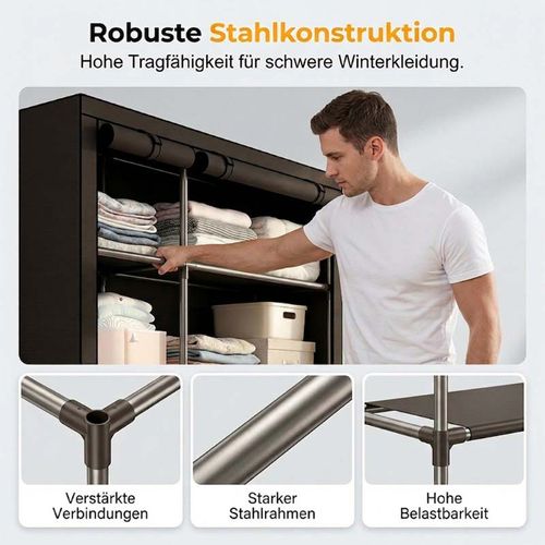 Portable Non-Woven Fabric Wardrobe – Easy Assembly, Steel Frame