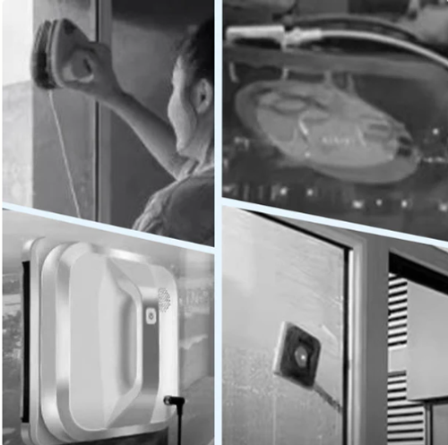 High-rise Glass Window Wiper Squeegee Scraper with Gap Cleaning Brush Extension Poles Handle Window Squeegee