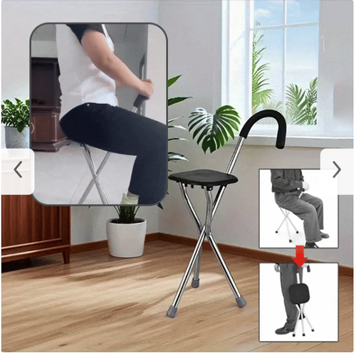 🥩✨Folding stool Easy-Folding Walking Cane with Comfortable Seat Stool for Elderly or Disabled Features As Rehabilitation Therapy Supply
