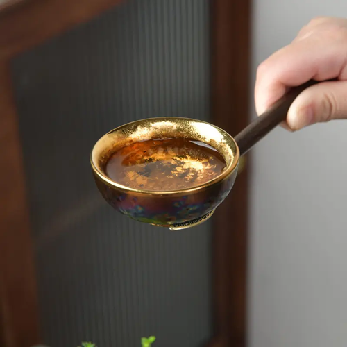 Limited Edition Kiln-Glazed Jianzhan Porcelain Kung Fu Tea Set - Gold-Gilded, Colorful, Includes Teapot, Gaiwan, Cups - Luxury Collectible Home Gift