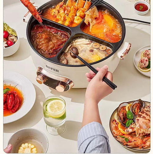 Multifunctional four-grid electric cooker