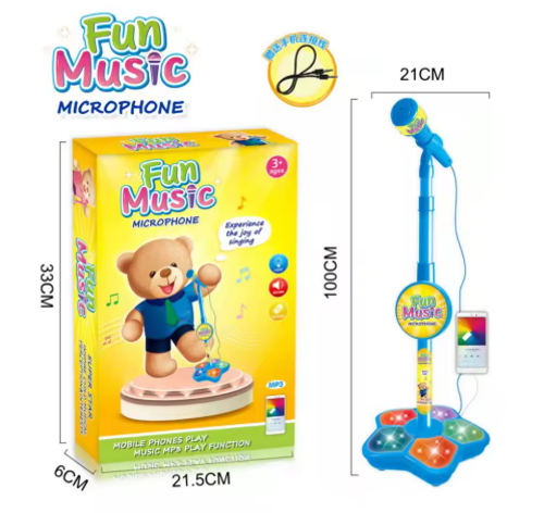 🎅Hot Selling 60% Off🎁 Microphone Toy, Karaoke Machine Toy with Lights  Kids Microphone with Stand, Karaoke Song Instrument Toy, Educational Training Toy