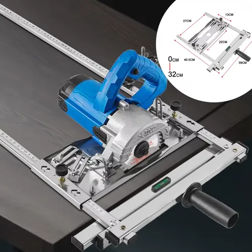 Heavy-Duty Adjustable Circular Saw Guide Rail System with Frame & Clamping Mechanism - Precision Woodworking, Linear Cutting Edge Locator for Panel Processing, Compatible for Wood Boards & Large Panels