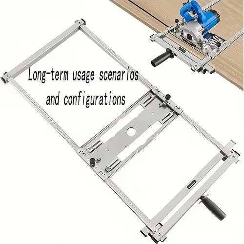 Heavy-Duty Adjustable Circular Saw Guide Rail System with Frame & Clamping Mechanism - Precision Woodworking, Linear Cutting Edge Locator for Panel Processing, Compatible for Wood Boards & Large Panels