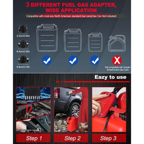 🔥 🚗 Cordless fuel delivery pump, compatible with DeWalt 20V and Miwitch 18V batteries