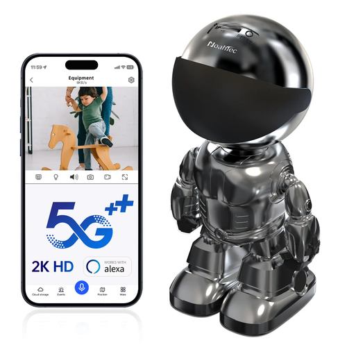 WiFi Camera with Motion Detection and Two-Way Audio for Home Security - Wireless, Automatic Cable Monitoring Phone