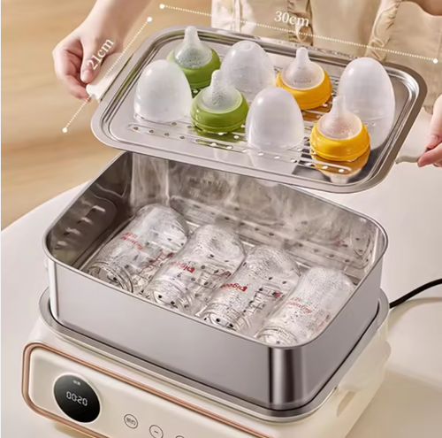 New Item Household Large Capacity 2 Layers 1200W Stainless Steel 15.5L Electric Food Steamer With Stew Pot