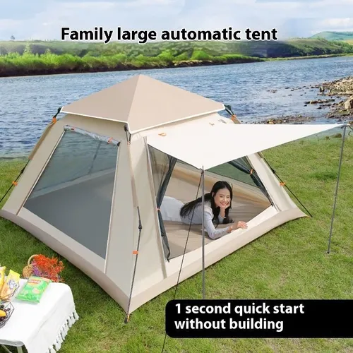 Sunscreen Folding Sunshade Tent for 3-5People Oxford Rainproof for Outdoor Family Picnics Travel